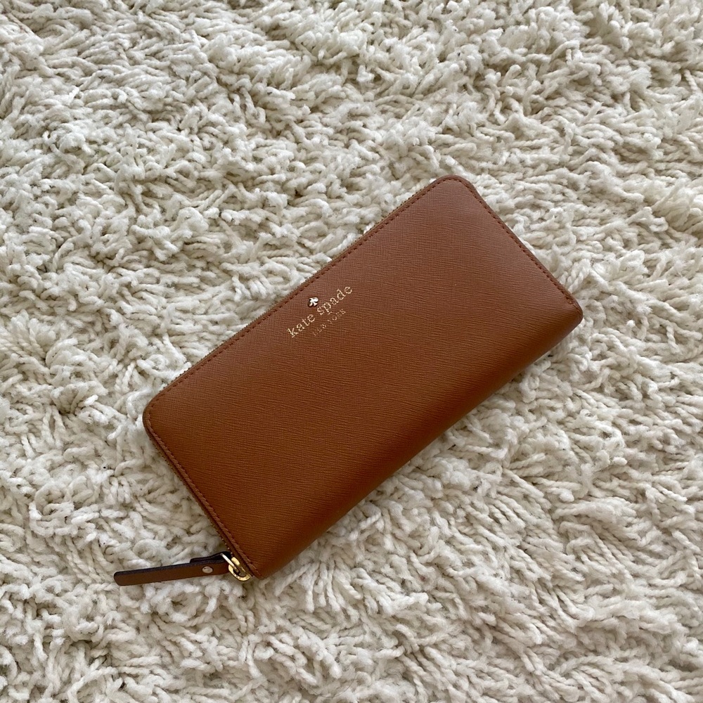 Kate Spade Mikas Pond Lacey Leather Wallet, Tan